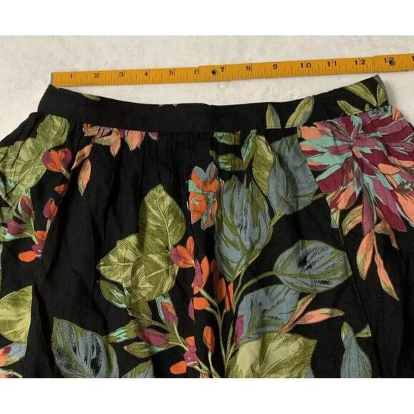 Patrons of Peace Maxi Skirt Floral Black Pull on - Picture 5 of 6